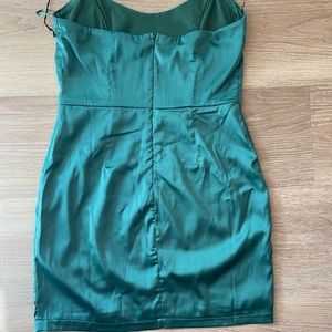 Super down green silk dress new with tags